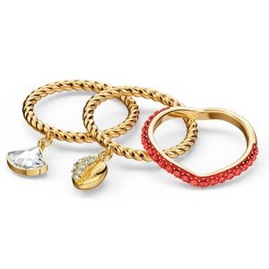 NEW!!  Never used … Swarovski crystals shell rings set of 3 💍 sz 58